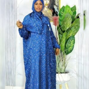 Abaya Bleu Royal Floral