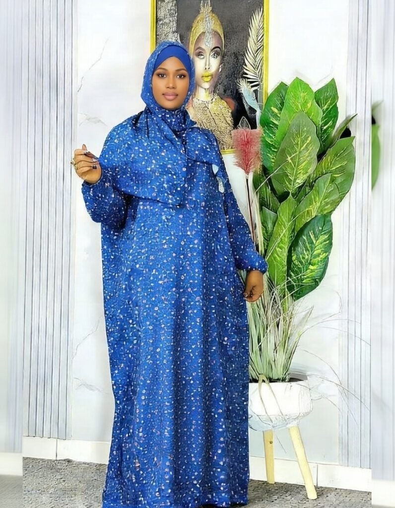 Abaya Bleu Royal Floral