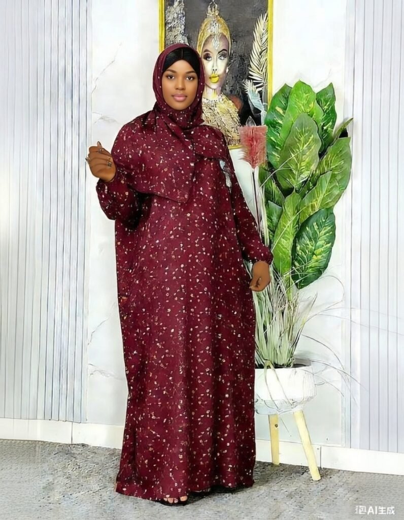 Abaya Bordeaux Floral