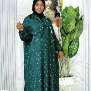 Abaya Vert Émeraude Floral