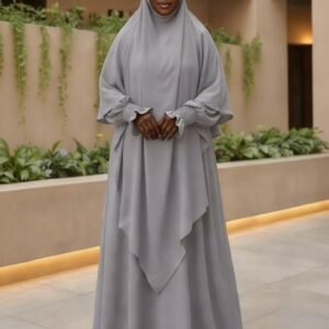 Abaya Gris Perle / Gris Clair (Pearl Grey Abaya)
