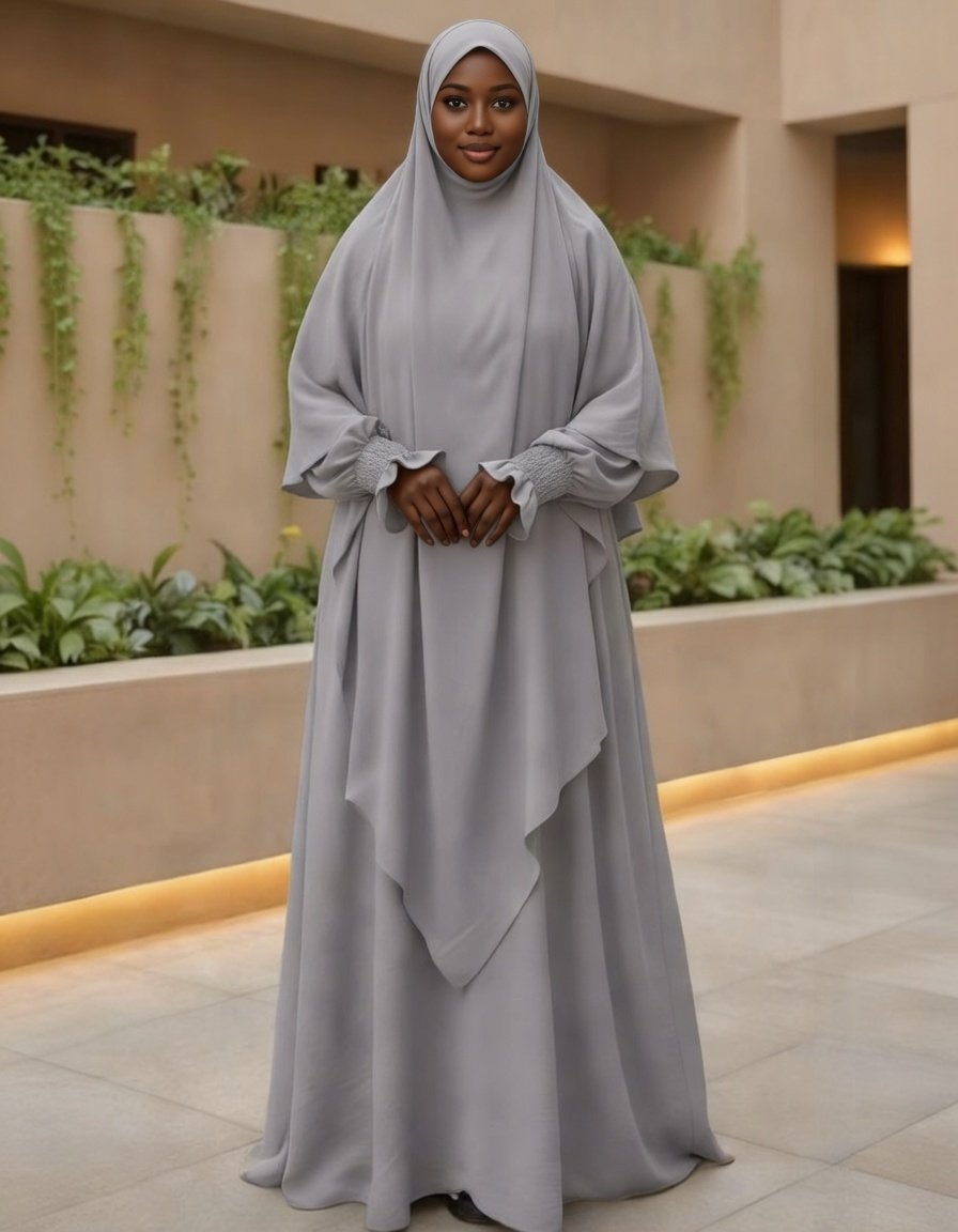 Abaya Gris Perle / Gris Clair (Pearl Grey Abaya)