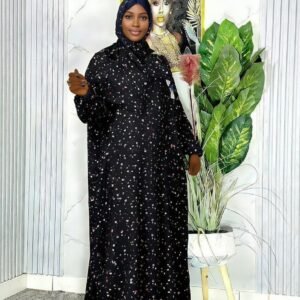 Abaya Noire Floral Pastel