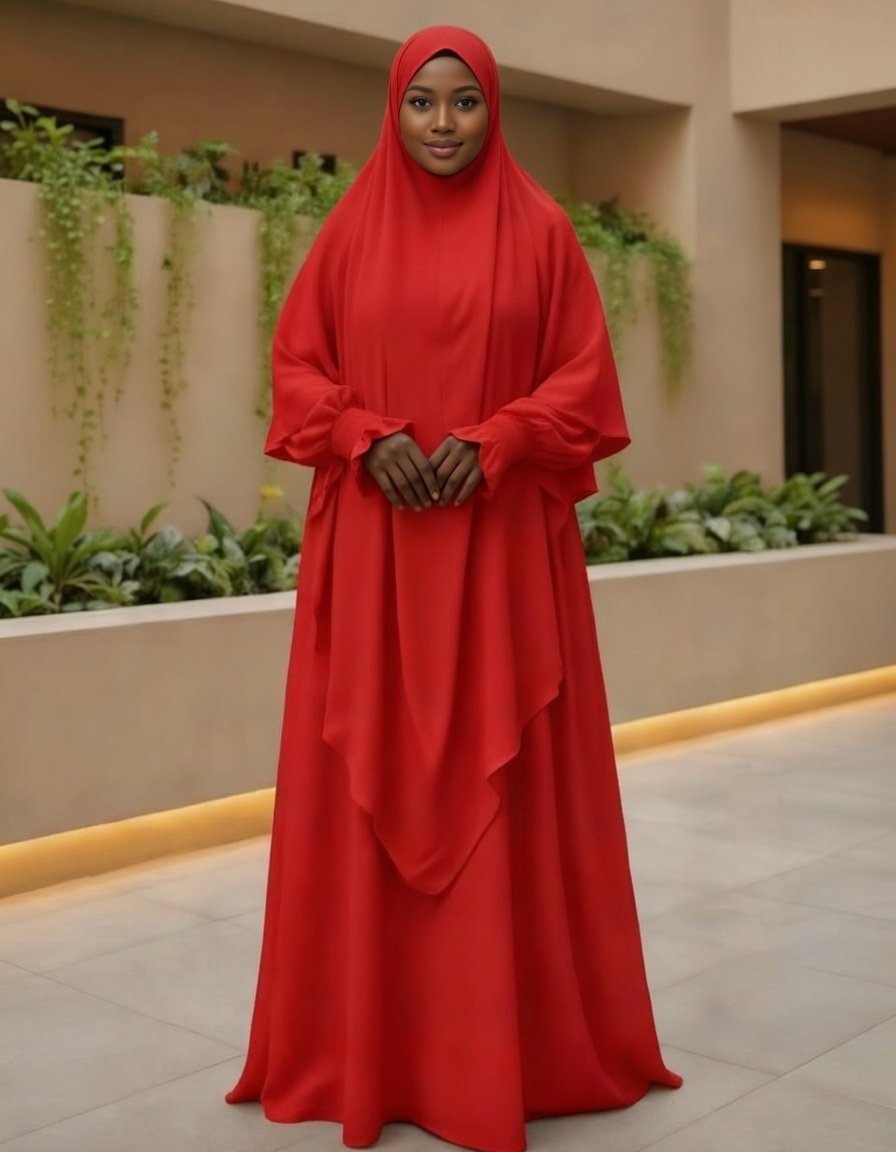 Abaya Rouge Vif / Cramoisi (Crimson Red Abaya)
